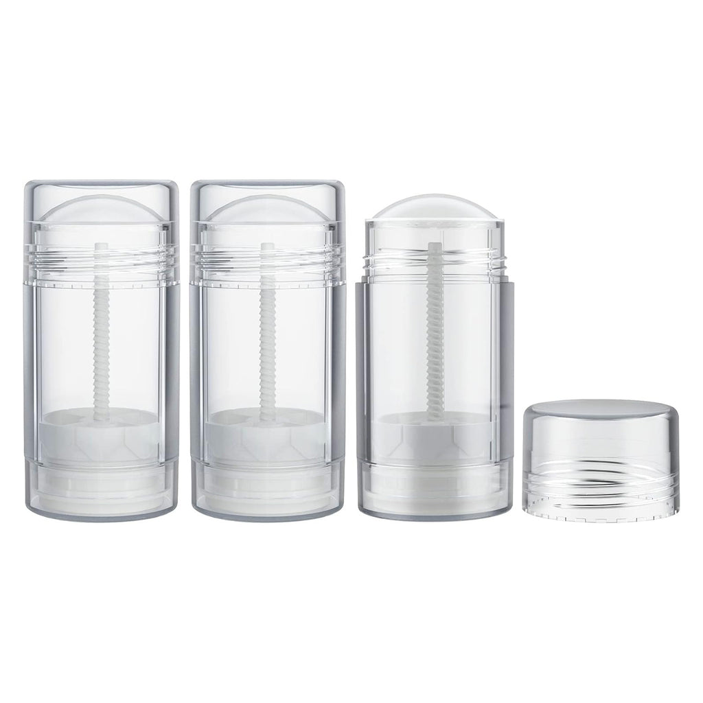 Tekson 2.5oz Empty Refillable Deodorant Containers, 3PCS Twist-UP Containers Tubes, Empty Balm Travel for Lotion Stick(Clear)