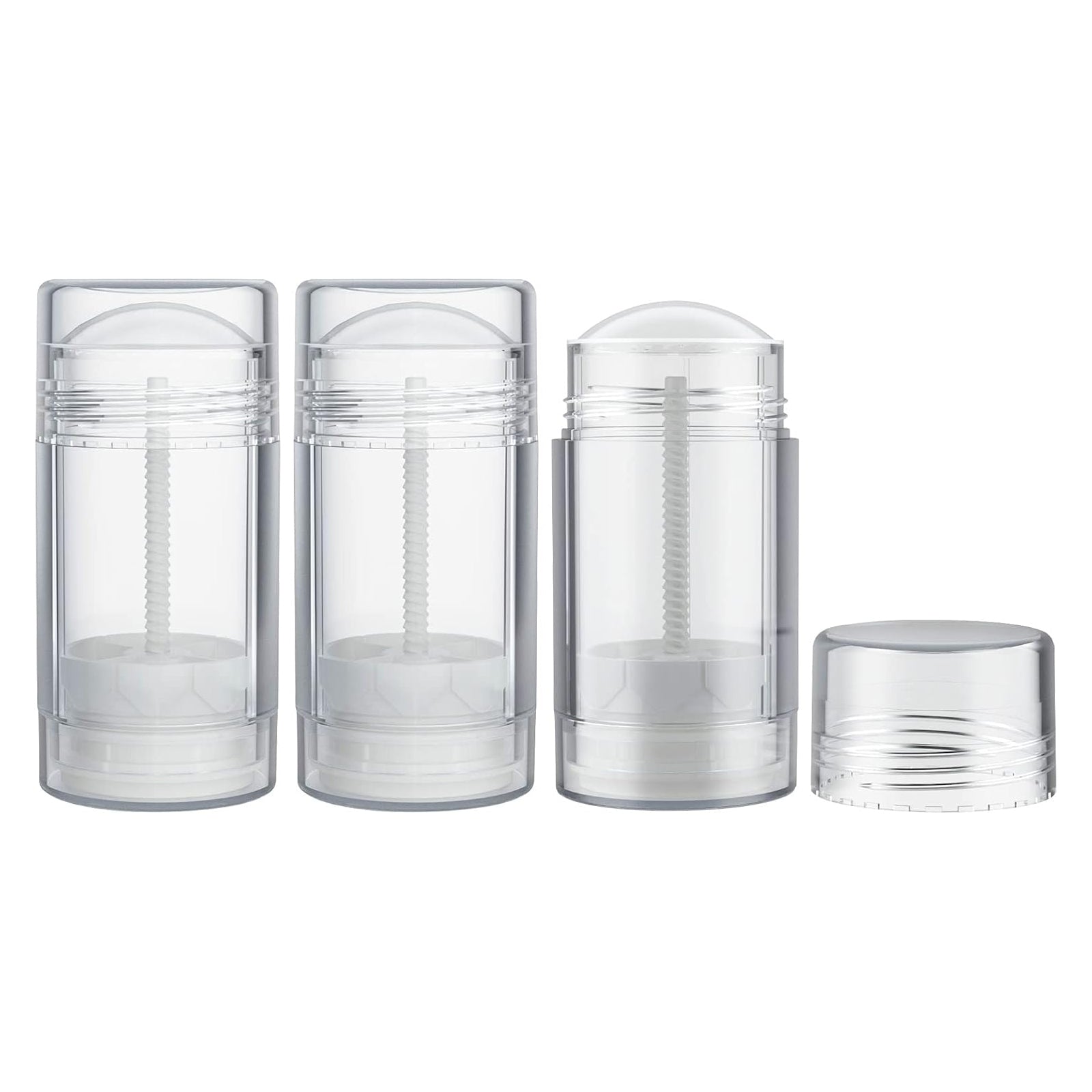Tekson 2.5oz Empty Refillable Deodorant Containers, 3PCS Twist-UP Containers Tubes, Empty Balm Travel for Lotion Stick(Clear)