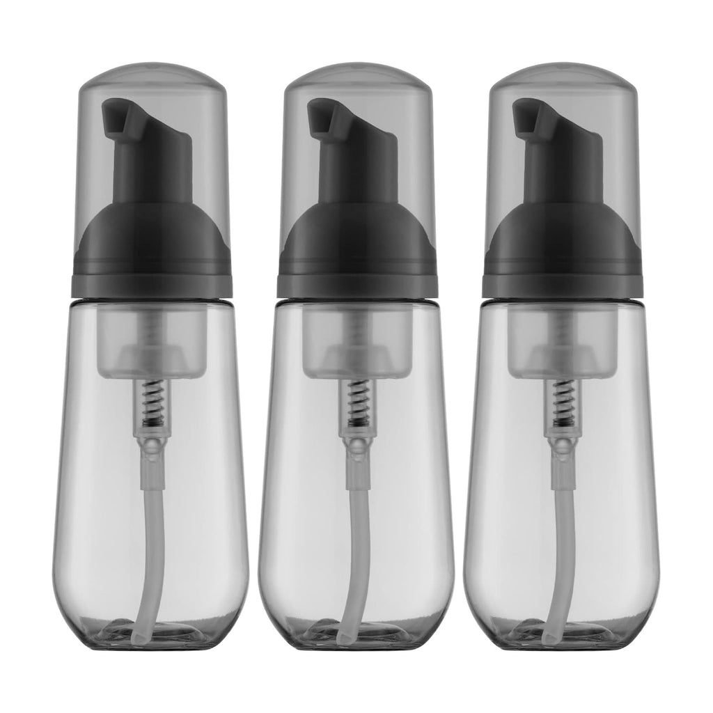 Tekson Soap Foam Bottle, Empty Travel Foaming Lash Shampoo for Cleanser, Dispenser (60ml, 2 fl oz, Black)