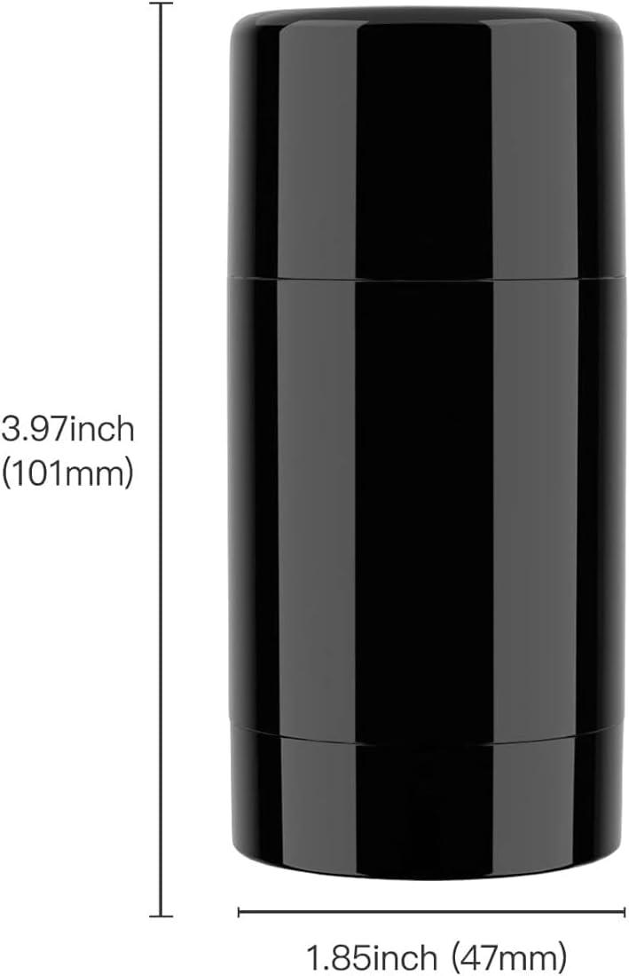 Tekson 2.5oz Empty Refillable Deodorant Containers, 3PCS Twist-UP Containers Tubes, Empty Balm Travel for Lotion Stick (Black)