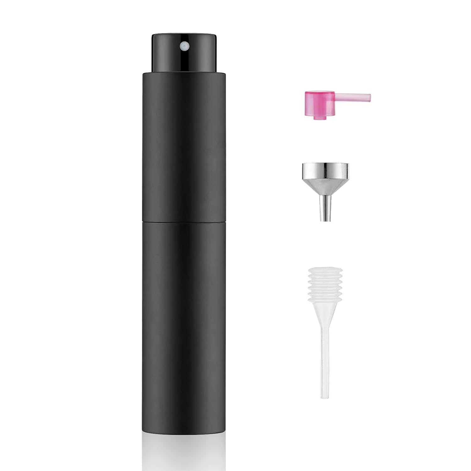 Tekson 10ml Travel Perfume Atomizer Refillable, Mini Cologne Spray Bottle Empty, Small Coffee Spray Bottle (Black)