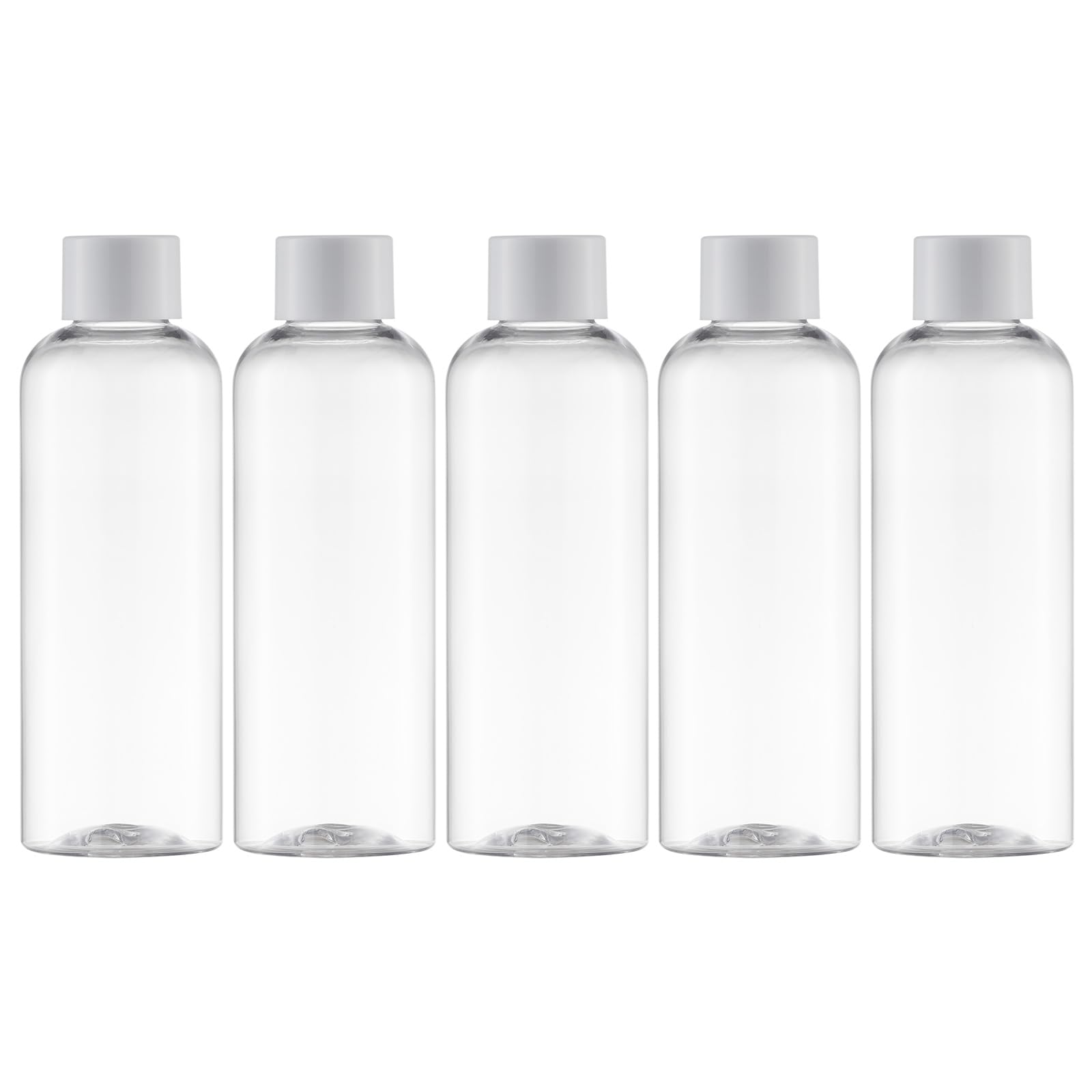 Tekson Plastic Travel Bottles 3.4 oz, Travel Size Containers for Shampoo, Empty Mouthwash Bottles with Black Screw Cap (100ml, Clear)