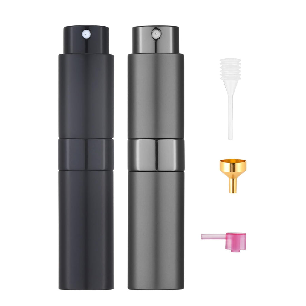 Tekson 8ml Travel Perfume Atomizer Refillable, Mini Cologne Spray Bottle Empty, Small Aftershave Portable Sprayer for Liquid Dispenser (Pink&Purple)