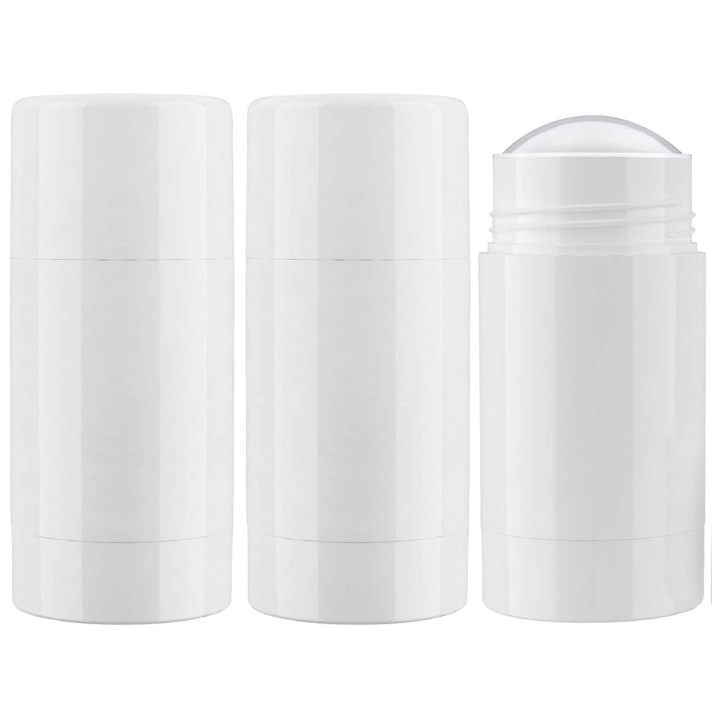 Tekson 2.5oz Empty Refillable Deodorant Containers, 3PCS Twist-UP Containers Tubes, Empty Balm Travel for Lotion Stick(Clear)