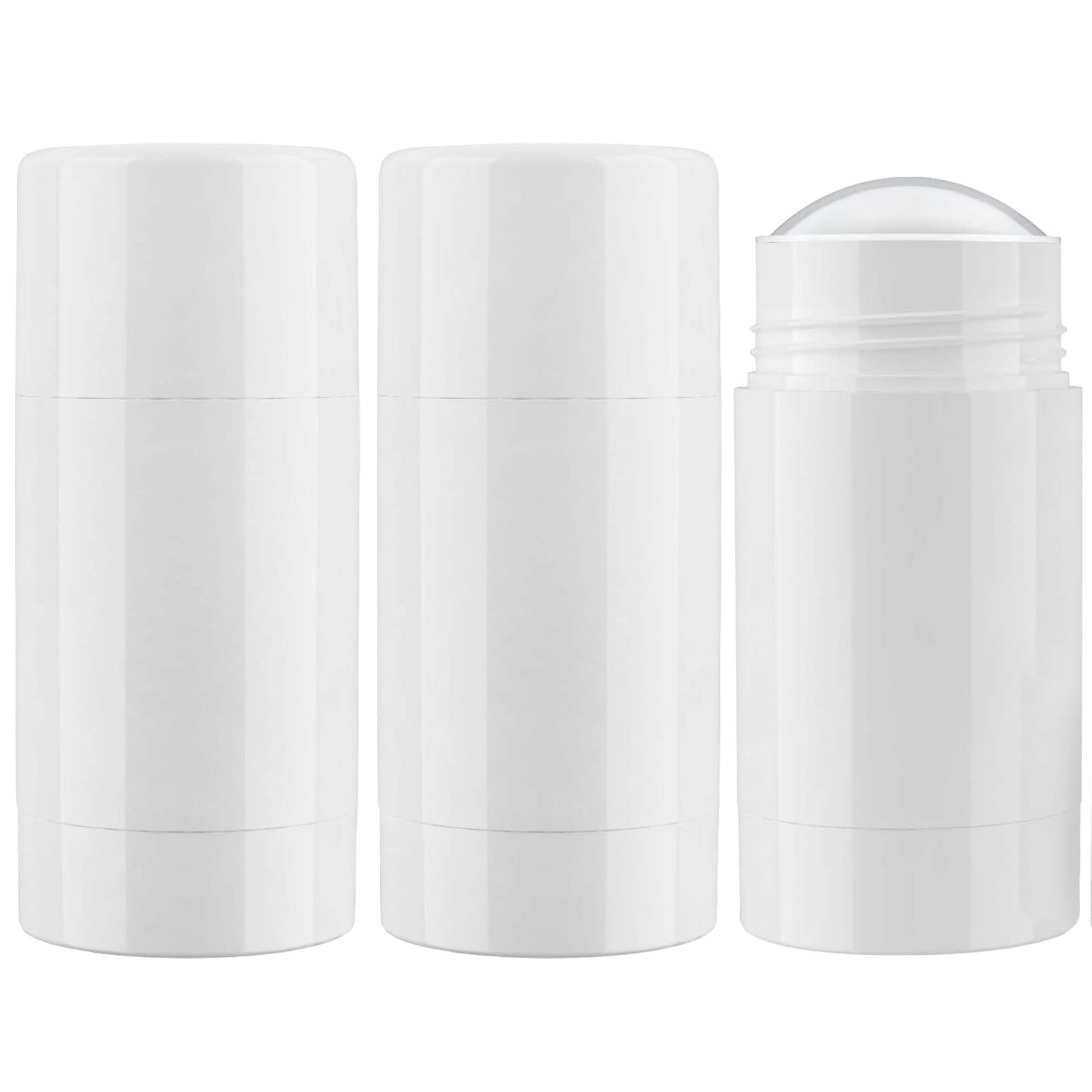 Tekson 2.5oz Empty Refillable Deodorant Containers, 3PCS Twist-UP Containers Tubes, Empty Balm Travel for Lotion Stick(Clear)