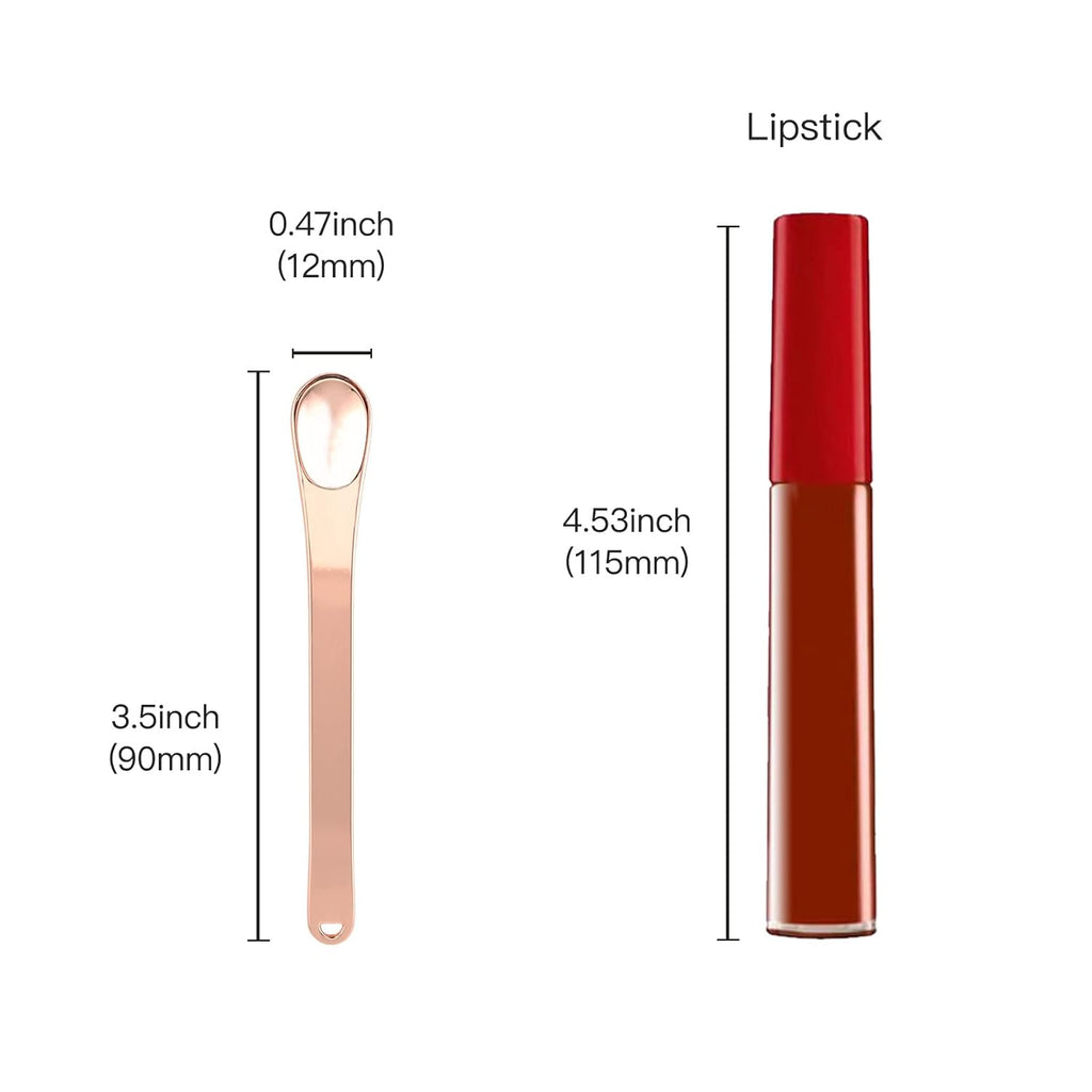 Tekson Metal Cosmetic Skincare Spatula, Mini Mask facial Reusable Scoop, Makeup Beauty Spoons for Cream, Lotions, Moisturizers (Rose Gold, Gold, Silver) (long size)