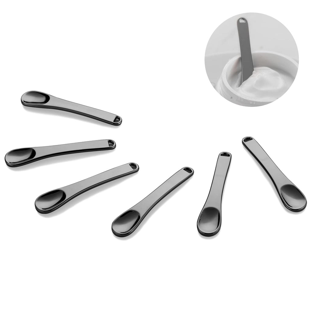 Tekson 6 Pieces Metal Cosmetic Skincare Spatula, Mini Mask facial Reusable Scoop, Makeup Beauty Spoons for Cream, Lotions, Moisturizers (Rose Gold, Gold, Silver)