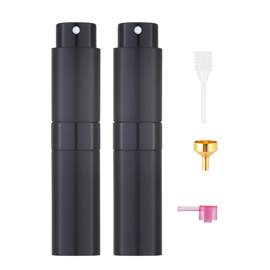 Tekson 8ml Travel Perfume Atomizer Refillable, Mini Cologne Spray Bottle Empty, Small Aftershave Portable Sprayer for Liquid Dispenser (Pink&Purple)