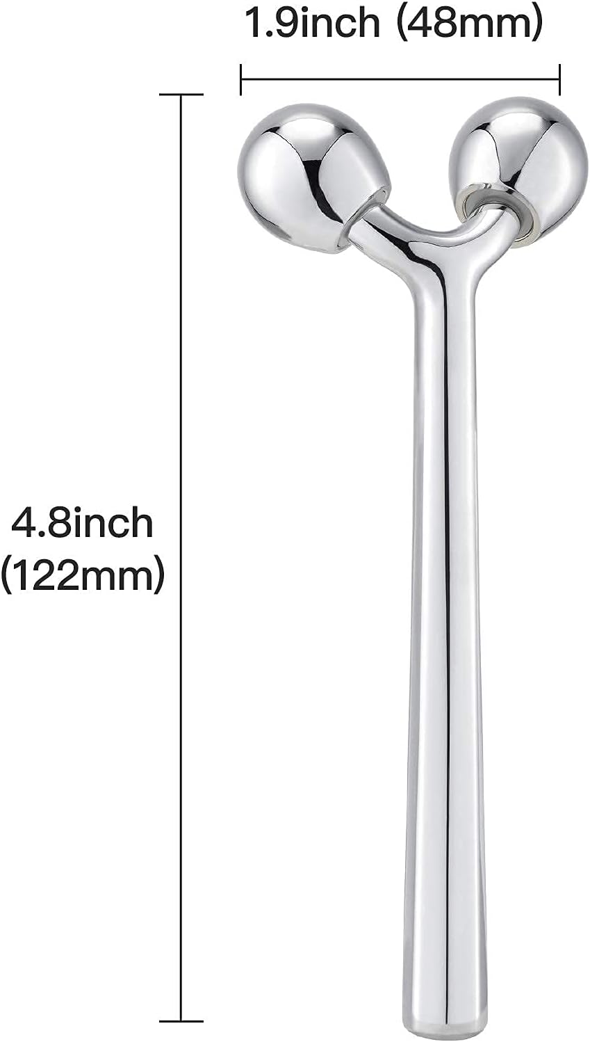 Tekson Faical Roller Massager, 3D Metal Face Massage Tool for Reduce Puffiness, Remove Eye Wrinkles, Face Lift, Increase Firmness, Anti-Aging, Skin Tightening (Zinc Alloy)