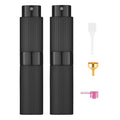 Tekson 2PCS 8ml Travel Perfume Atomizer Refillable, Mini Cologne Spray Bottle Empty, Portable Sprayer (Black & Pink)