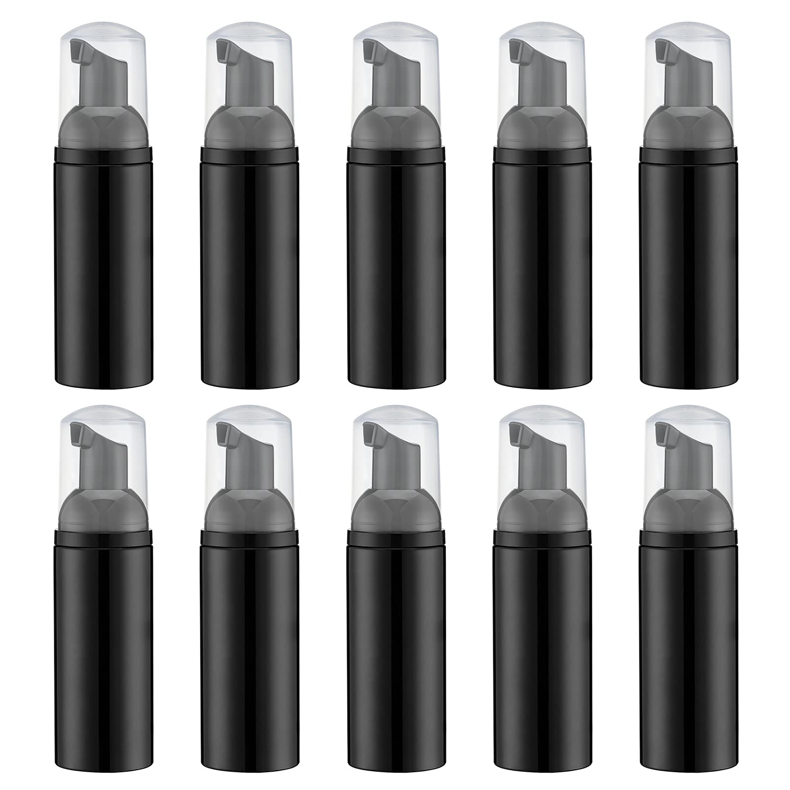 Tekson 30PCS Soap Foam Bottle (2 oz), Empty Travel Foaming Lash Shampoo for Cleanser, Dispenser (Black)