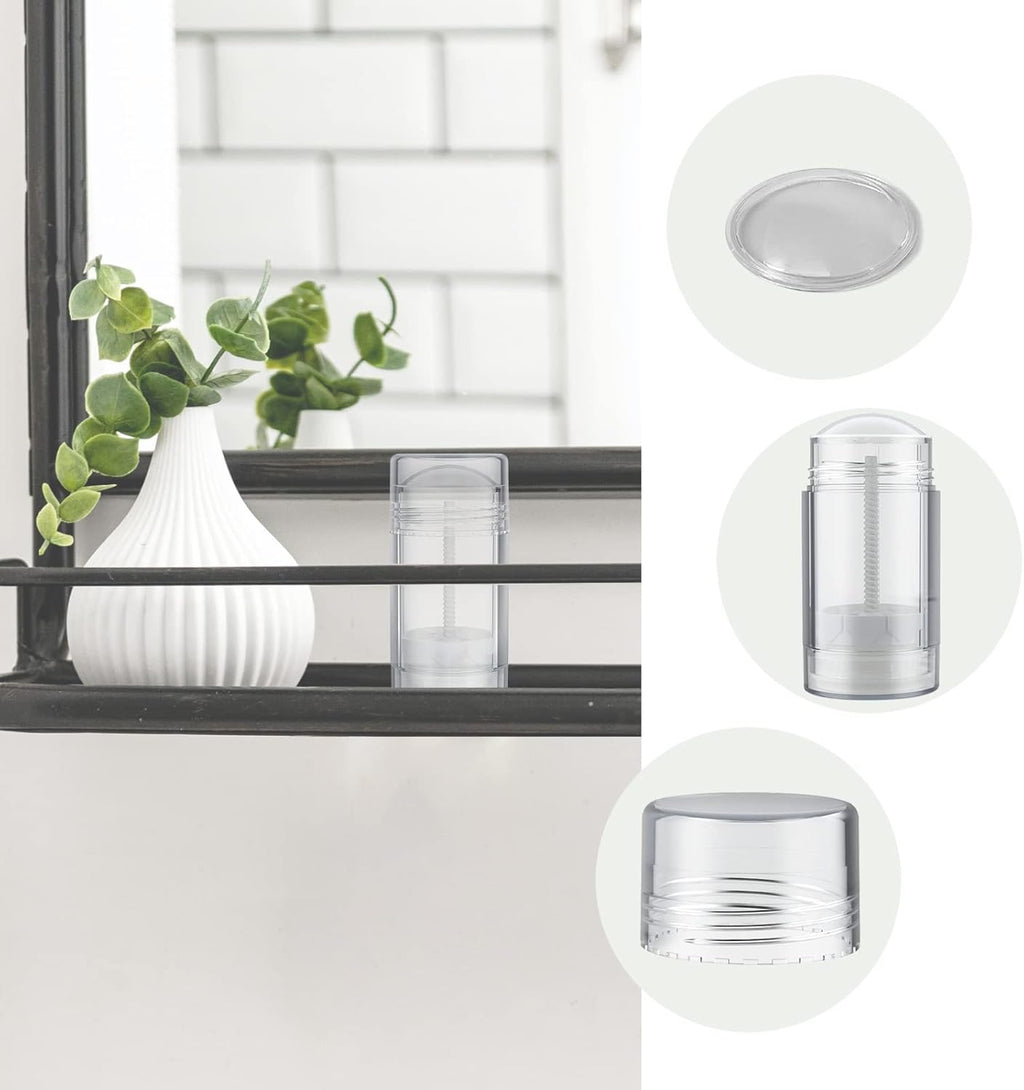 Tekson 2.5oz Empty Refillable Deodorant Containers, 3PCS Twist-UP Containers Tubes, Empty Balm Travel for Lotion Stick(Clear)