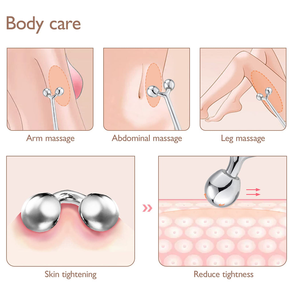 Tekson Faical Roller Massager, 3D Metal Face Massage Tool for Reduce Puffiness, Remove Eye Wrinkles, Face Lift, Increase Firmness, Anti-Aging, Skin Tightening (Zinc Alloy)