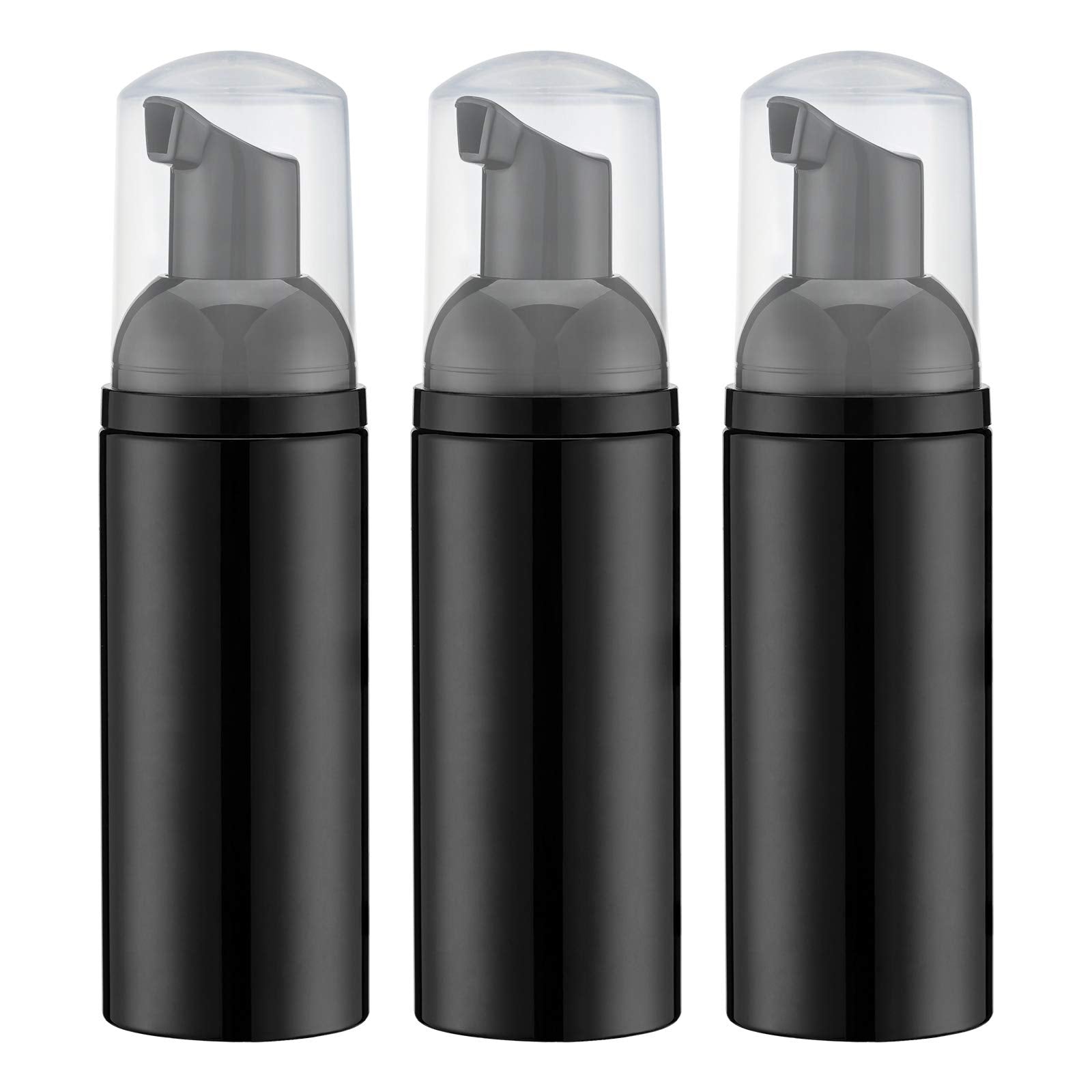 Tekson 30PCS Soap Foam Bottle (2 oz), Empty Travel Foaming Lash Shampoo for Cleanser, Dispenser (Black)