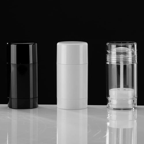 Tekson 2.5oz Empty Refillable Deodorant Containers, 3PCS Twist-UP Containers Tubes, Empty Balm Travel for Lotion Stick (Black)