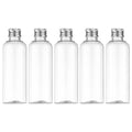 Tekson Plastic Travel Bottles 3.4 oz, Travel Size Containers for Shampoo, Empty Mouthwash Bottles with Black Screw Cap (100ml, Clear)