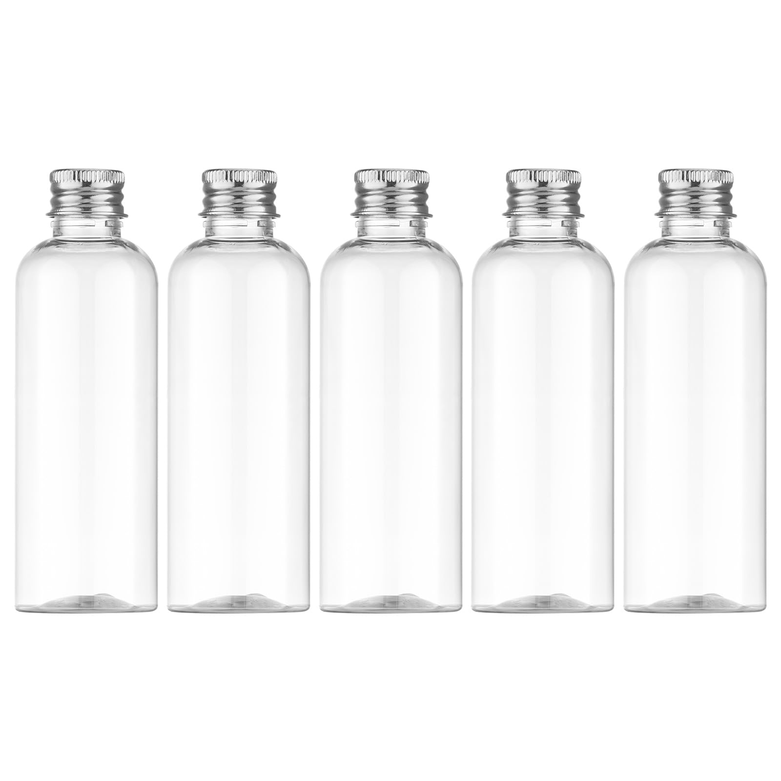Tekson Plastic Travel Bottles 3.4 oz, Travel Size Containers for Shampoo, Empty Mouthwash Bottles with Black Screw Cap (100ml, Clear)