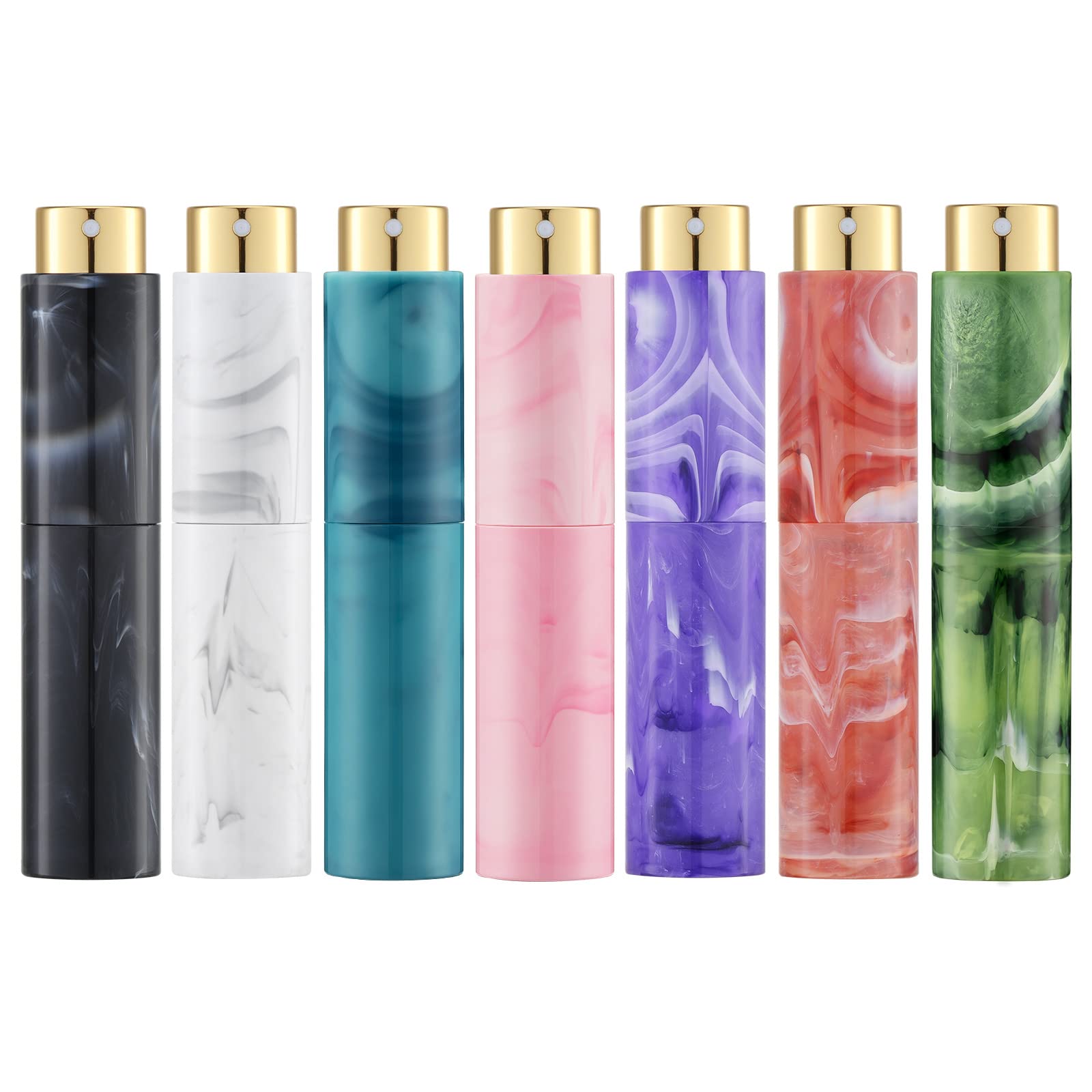 Tekson 10ml Travel Perfume Atomizer Refillable, Mini Cologne Spray Bottle Empty, Small Coffee Spray Bottle (Black)