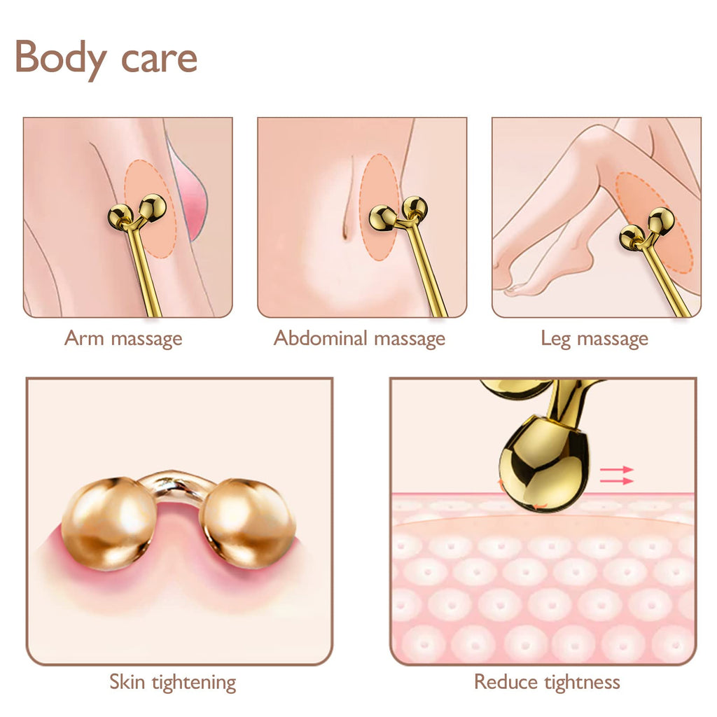 Tekson Faical Roller Massager, 3D Metal Face Massage Tool for Reduce Puffiness, Remove Eye Wrinkles, Face Lift, Increase Firmness, Anti-Aging, Skin Tightening (Zinc Alloy)