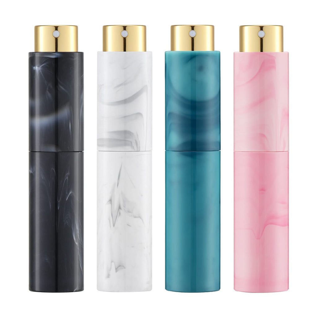 Tekson 10ml Travel Perfume Atomizer Refillable, Mini Cologne Spray Bottle Empty, Small Coffee Spray Bottle (Black)
