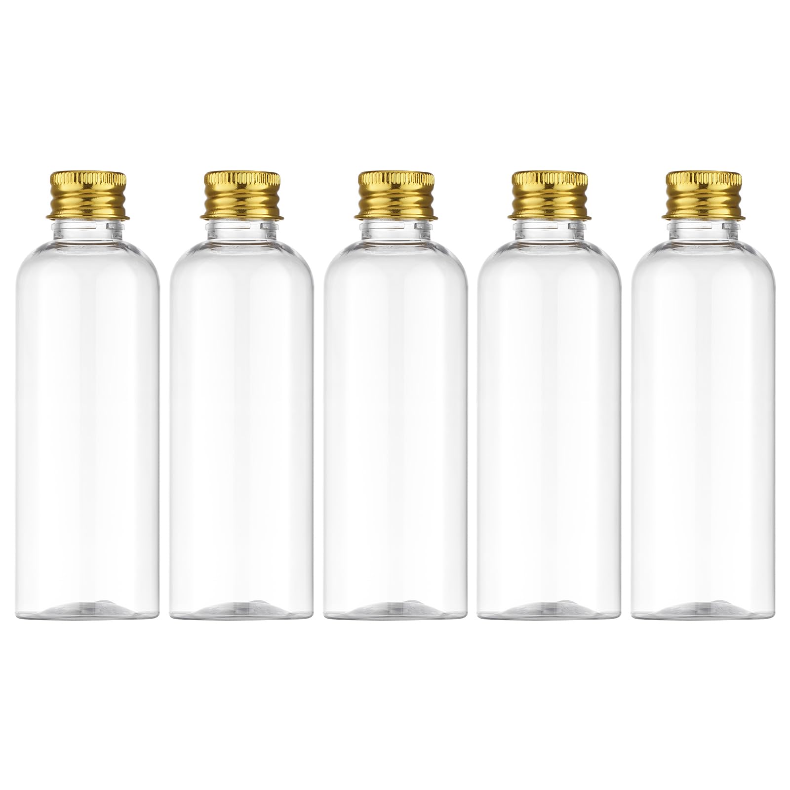 Tekson Plastic Travel Bottles 3.4 oz, Travel Size Containers for Shampoo, Empty Mouthwash Bottles with Black Screw Cap (100ml, Clear)