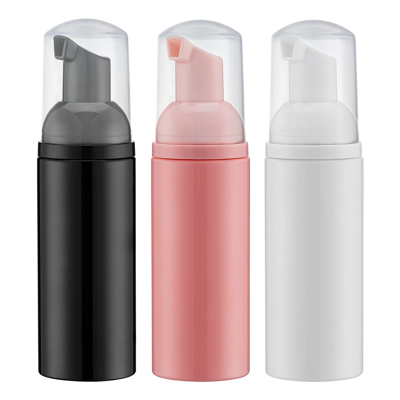 Tekson 30PCS Soap Foam Bottle (2 oz), Empty Travel Foaming Lash Shampoo for Cleanser, Dispenser (Black)