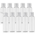 Tekson Travel Bottles Empty 2oz (10 PCS), Plastic Travel Size Cosmetic Container, TSA Amber Squeeze Bottle for Shampoo, Conditioner (Flip Cap)
