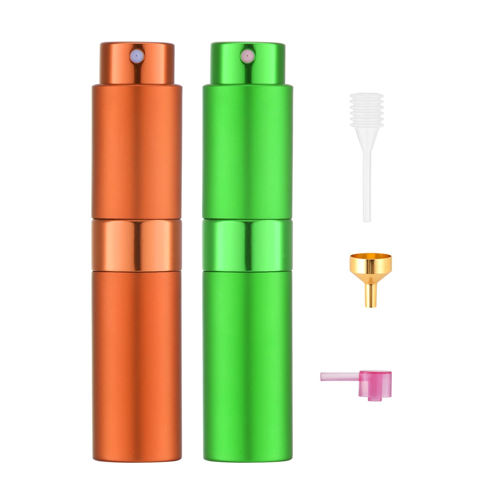 Tekson 8ml Travel Perfume Atomizer Refillable, Mini Cologne Spray Bottle Empty, Small Aftershave Portable Sprayer for Liquid Dispenser (Pink&Purple)