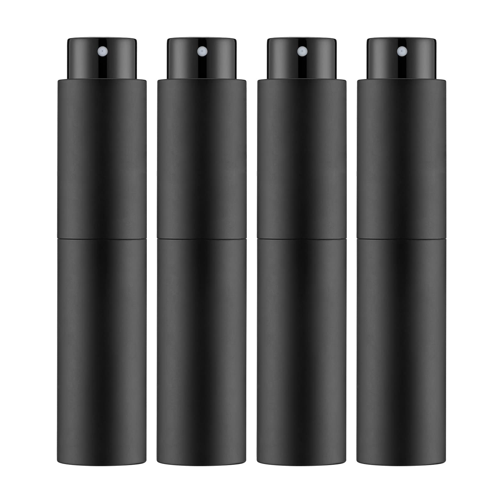 Tekson 10ml Travel Perfume Atomizer Refillable, Mini Cologne Spray Bottle Empty, Small Coffee Spray Bottle (Black)
