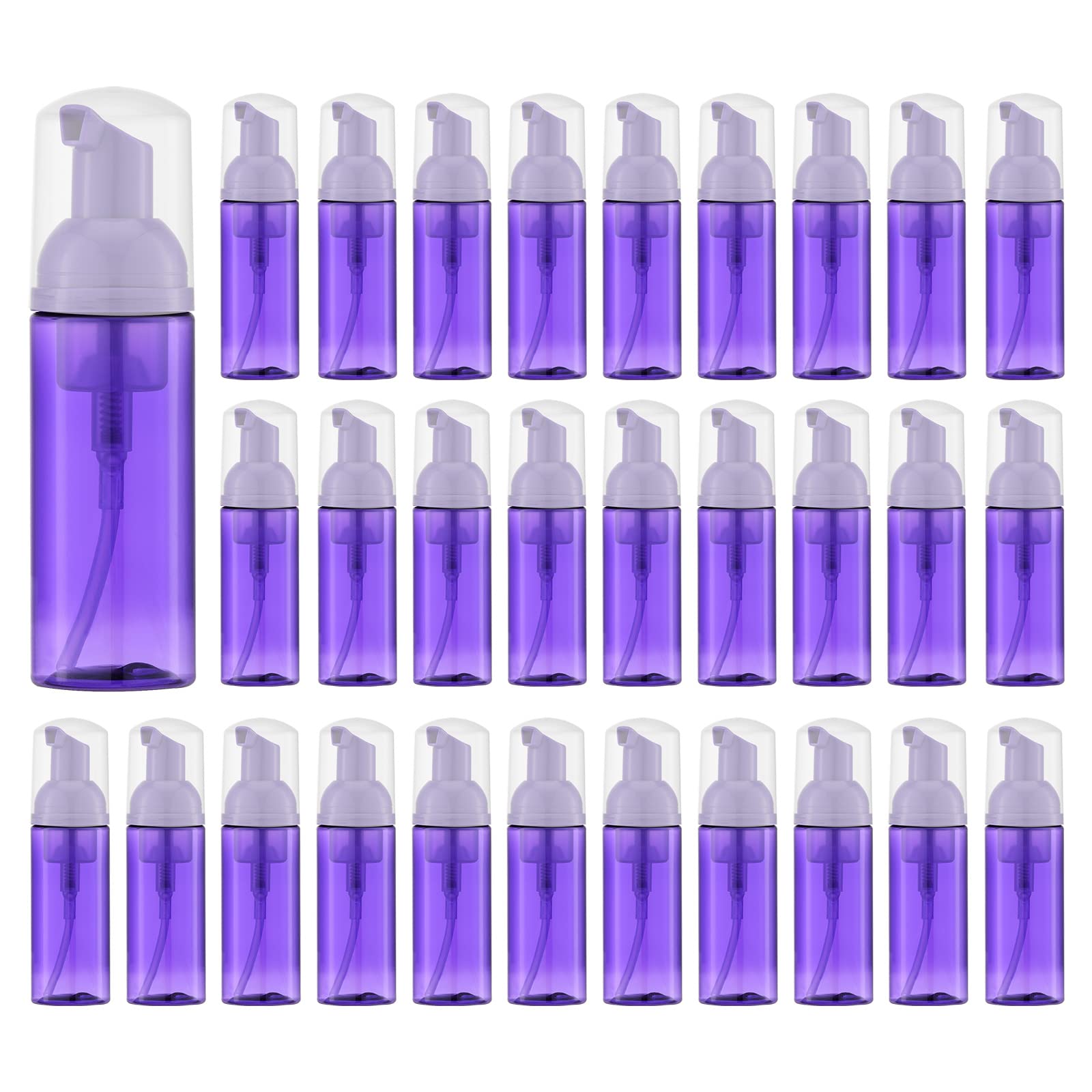 Tekson 30PCS Soap Foam Bottle (2 oz), Empty Travel Foaming Lash Shampoo for Cleanser, Dispenser (Black)