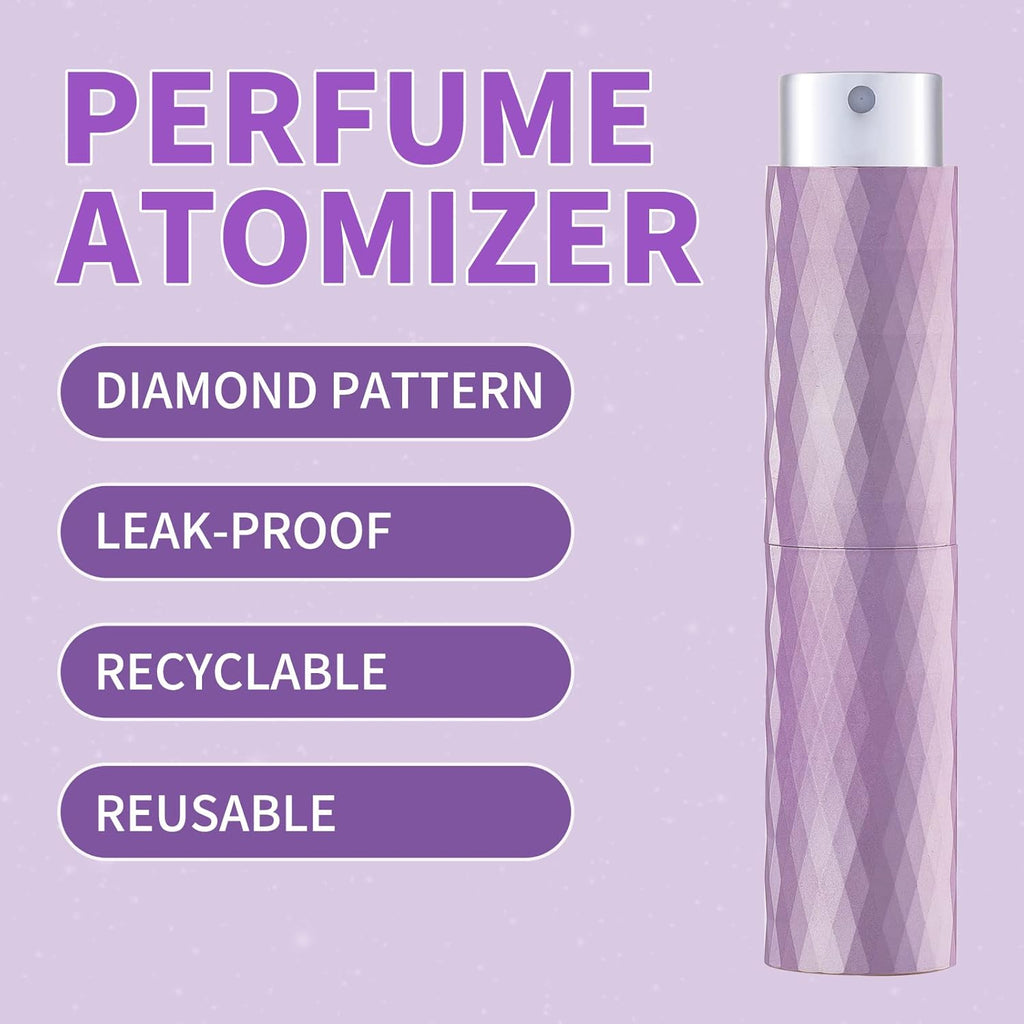 Tekson 8ML Perfume Atomizer Travel (3 PCS), Refillable Cologne Containers, Dispenser Spray Empty Bottle for Mini Sprayer Size