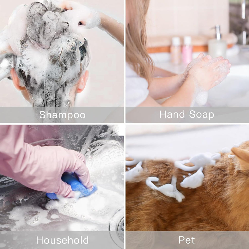 2 OZ Foam Bottle with Brush, Empty Detergent Bottle for Clean Paws with No-Rinse Scrubber Brush, Small Foaming Dispensers to Travel for Soap, Shampoo (3pcs, Black, No Cleaner)