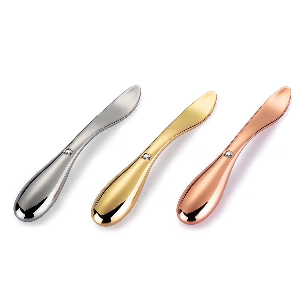 Tekson 3PCS Eye Roller Cream, Face Massage Applicator Tool, Metal Facial Massager for Moisturizer Wand Stick (Zinc Alloy) (2 in 1)