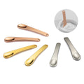 Tekson Metal Cosmetic Skincare Spatula, Mini Mask facial Reusable Scoop, Makeup Beauty Spoons for Cream, Lotions, Moisturizers (Rose Gold, Gold, Silver) (long size)